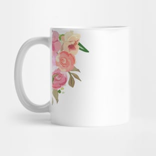 Hand drawn roses bouquet frame design Mug